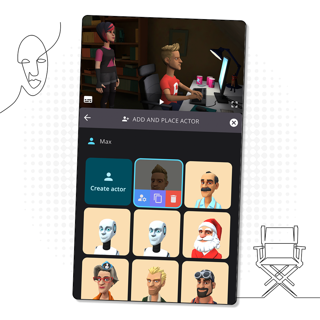 Screenshot from Plotagon Studio mobile app.