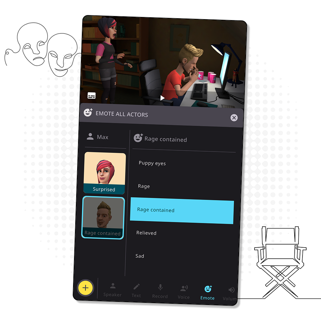 Screenshot from Plotagon Studio mobile app.