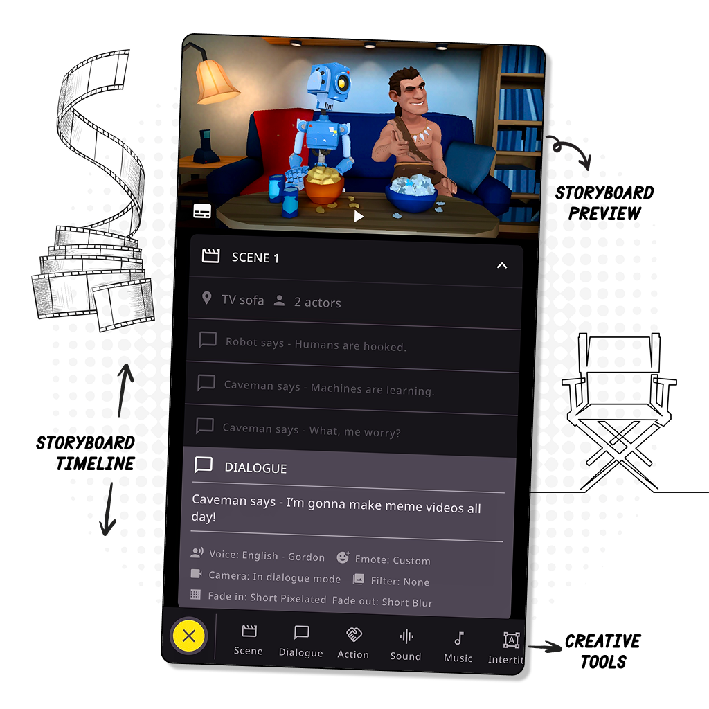 Screenshot from Plotagon Studio mobile app.