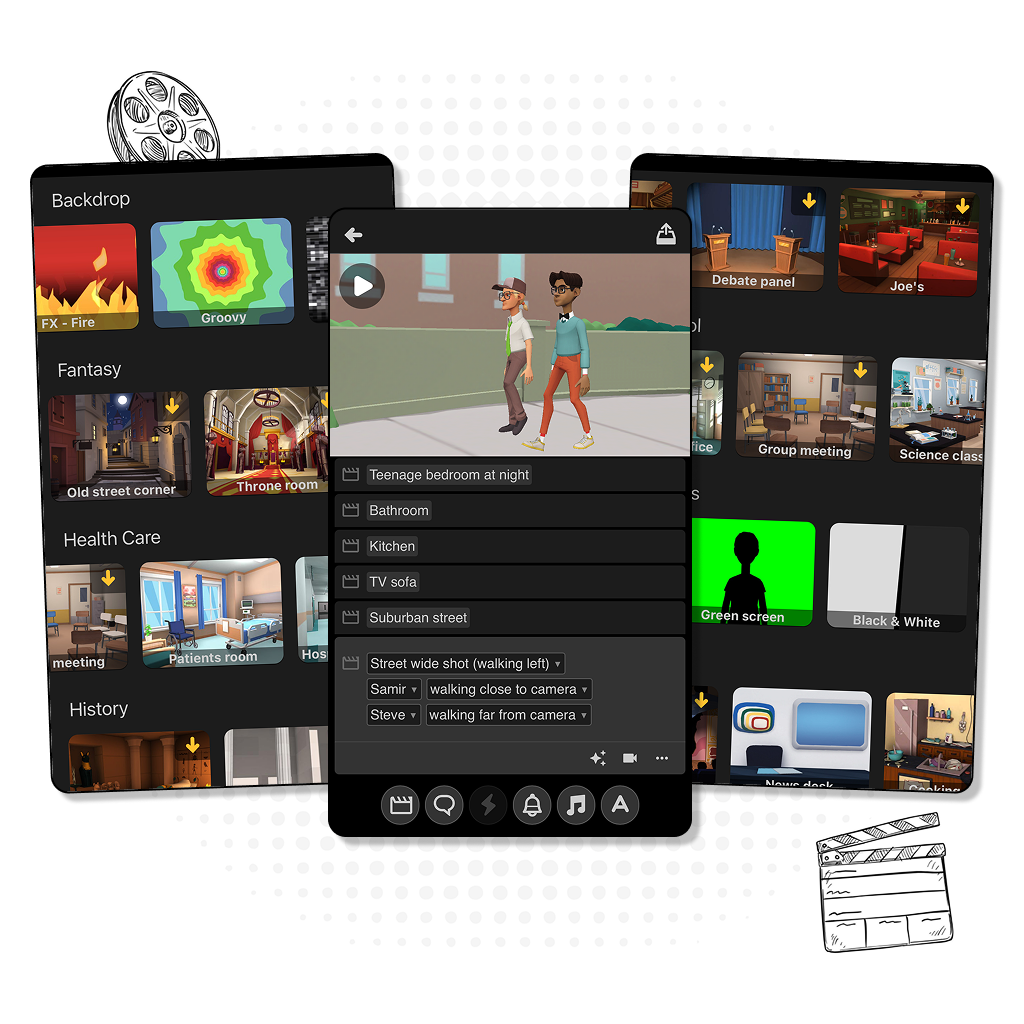 Screenshot from Plotagon Studio mobile app.