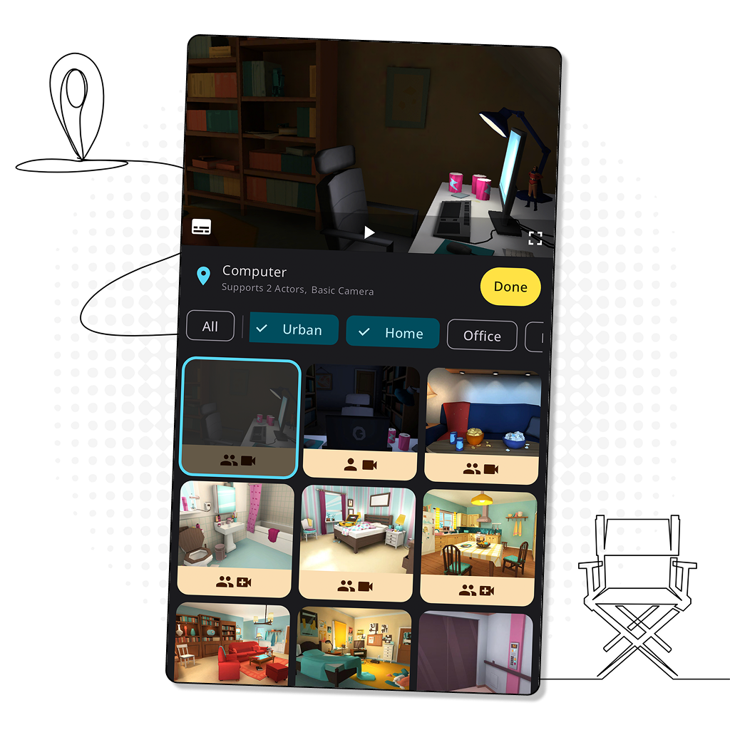 Screenshot from Plotagon Studio mobile app.